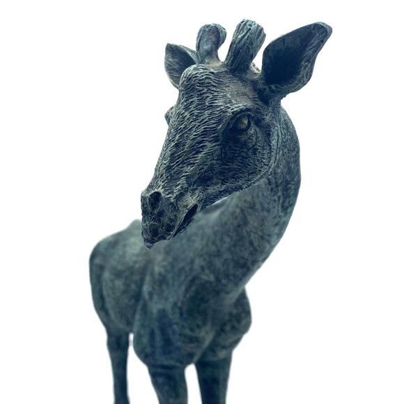 Vtg Giraffe Statue Oxford Products 10" Green Home Office Decor Intricate Details - Picture 2 of 7